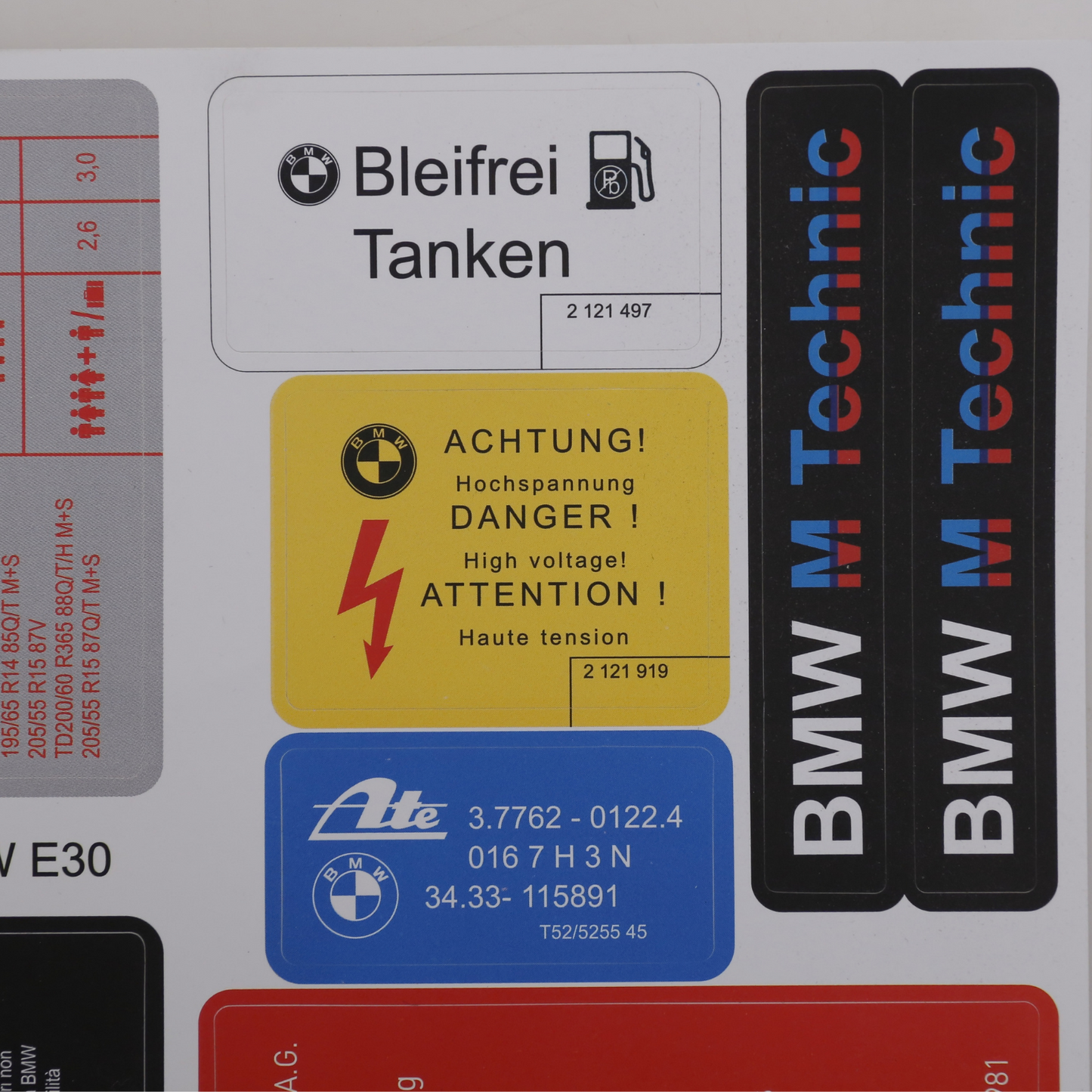 Stickers Decals Set Best Quality for BMW E30