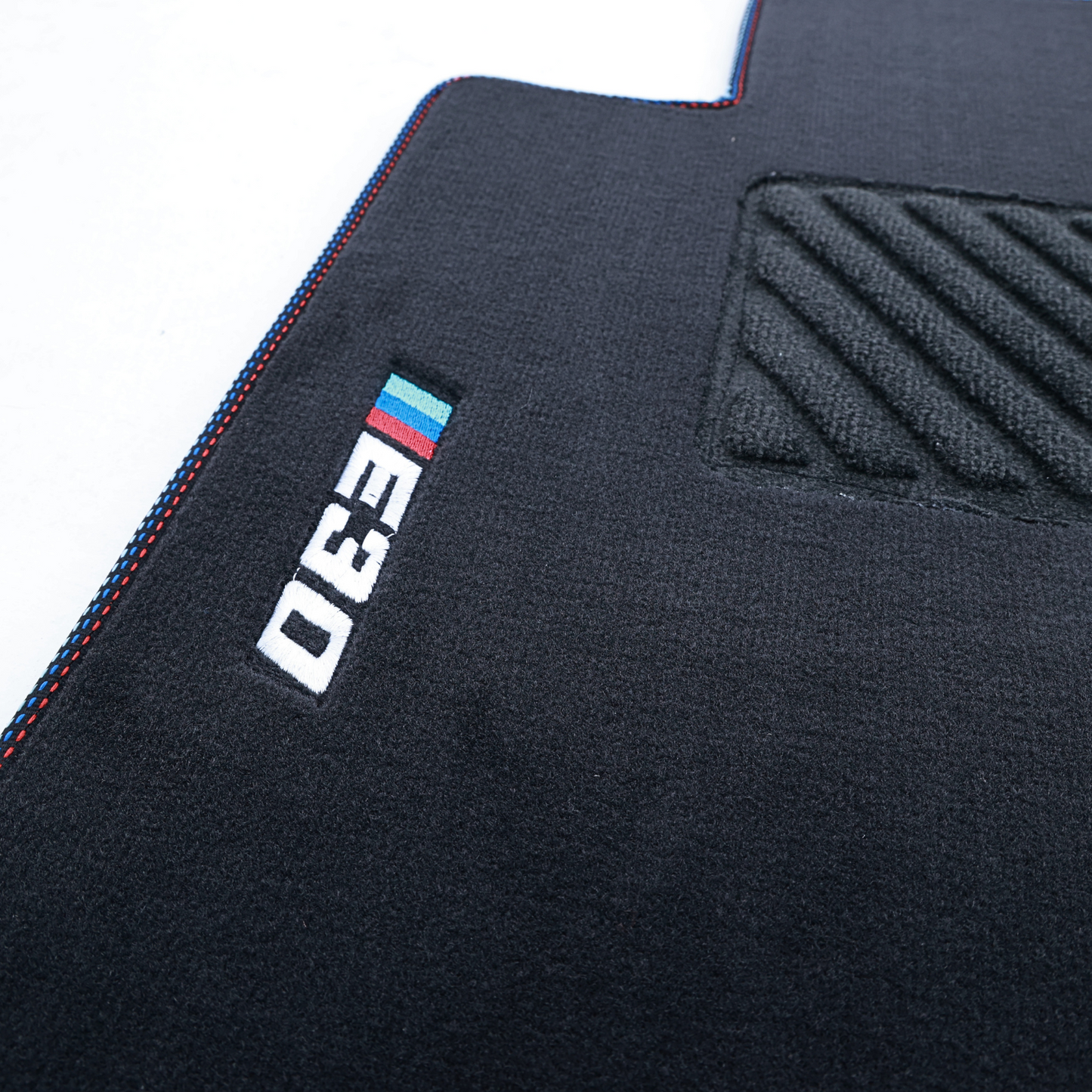 Carpet Floor Mats Set for BMW E30 Sedan 1982-1994 4pcs Black Floor Liner