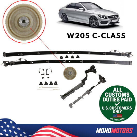 Mercedes W205 Sunroof Repair Kit with Gear Bracket Rails C-CLASS C160 C180