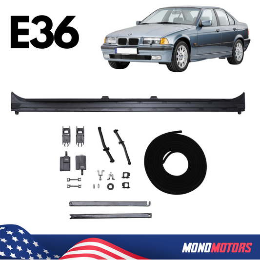 BMW E36 Coupe Sedan Water Gutter Drain Channel + Full Repair Kit 1990–99