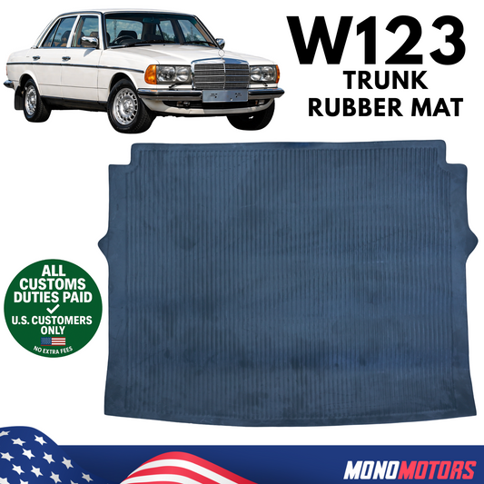 Trunk Rubber Mat for Mercedes W123 Sedan Floor Liner Non Slip Heavy Duty