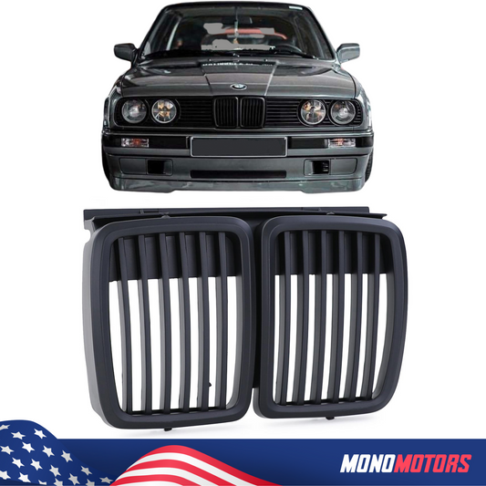 Matte Black Grille for BMW E30 1983-91 Central Kidney