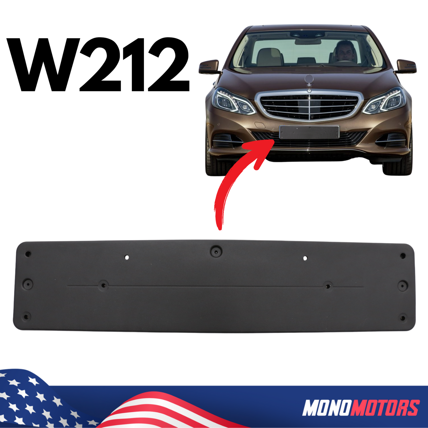 Mercedes E-CLASS W212 2009-2016 Front License Plate Holder 2128170078